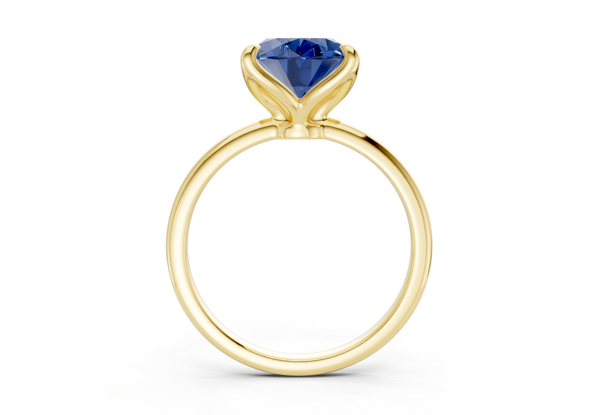 Phoenix Sapphire Gemstone Solitaire Oval Cut 1.8mm Engagement Ring