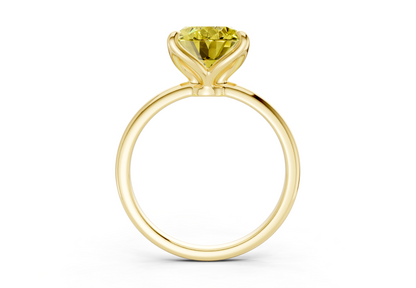 Phoenix Yellow Diamond Solitaire Oval Cut 1.8mm Engagement Ring