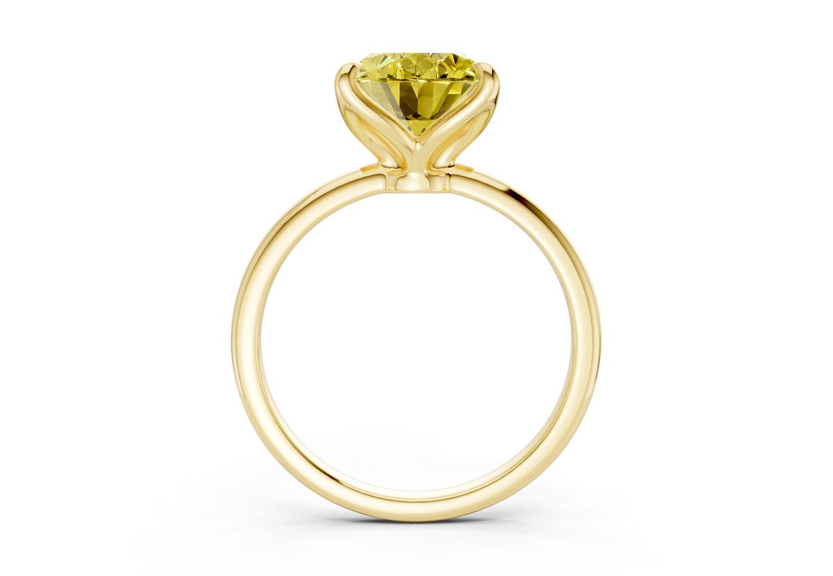 Phoenix Yellow Diamond Solitaire Oval Cut 2mm Engagement Ring
