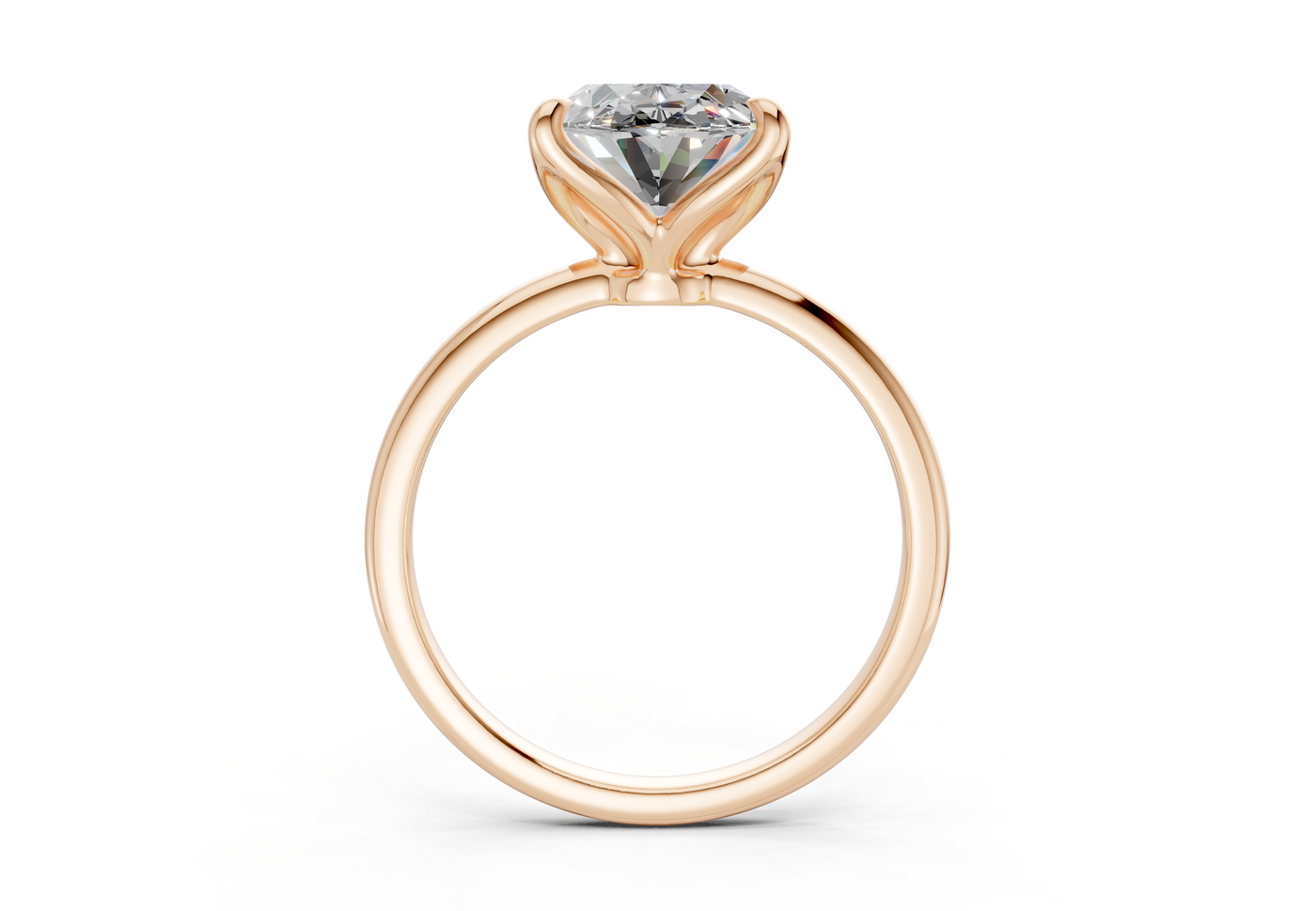Phoenix Diamond Solitaire Oval Cut 1.8mm Engagement Ring