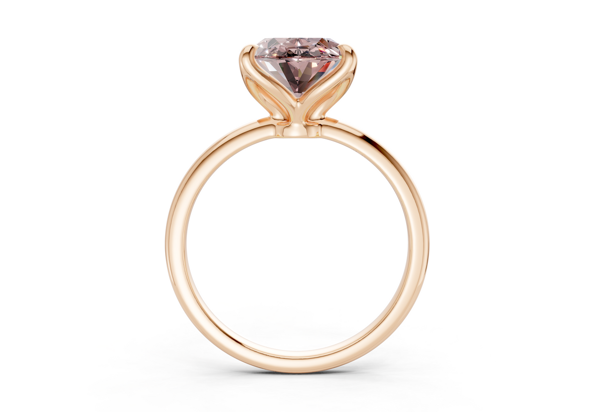 Phoenix Pink Diamond Solitaire Oval Cut 2mm Engagement Ring