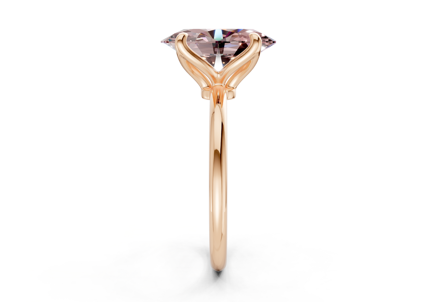 Phoenix Pink Diamond Solitaire Oval Cut 2mm Engagement Ring