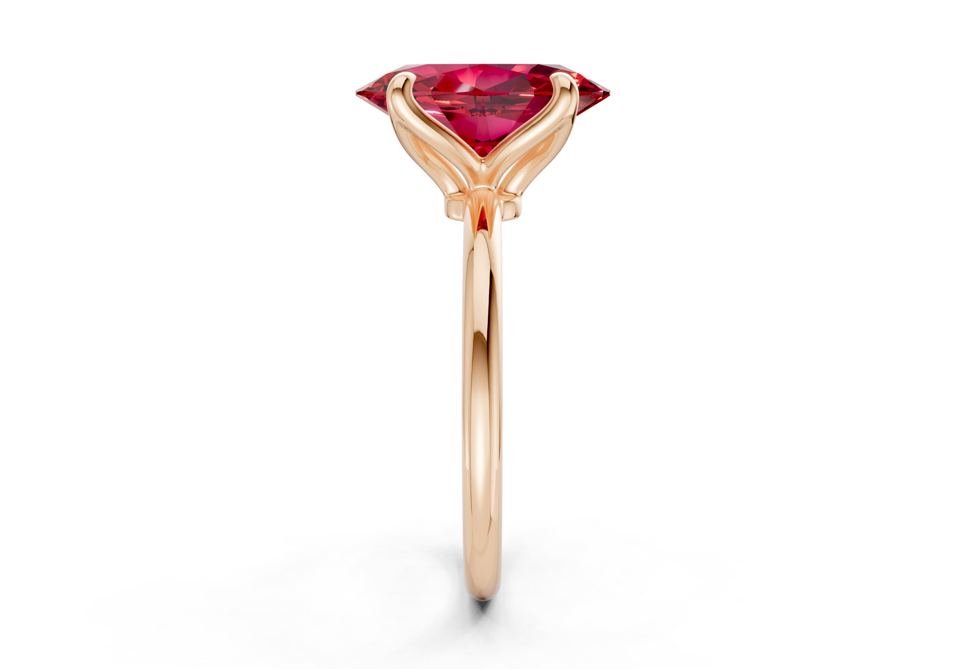 Phoenix Ruby Gemstone Solitaire Oval Cut 1.8mm Engagement Ring
