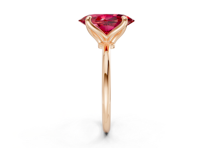 Phoenix Ruby Gemstone Solitaire Oval Cut 2mm Engagement Ring