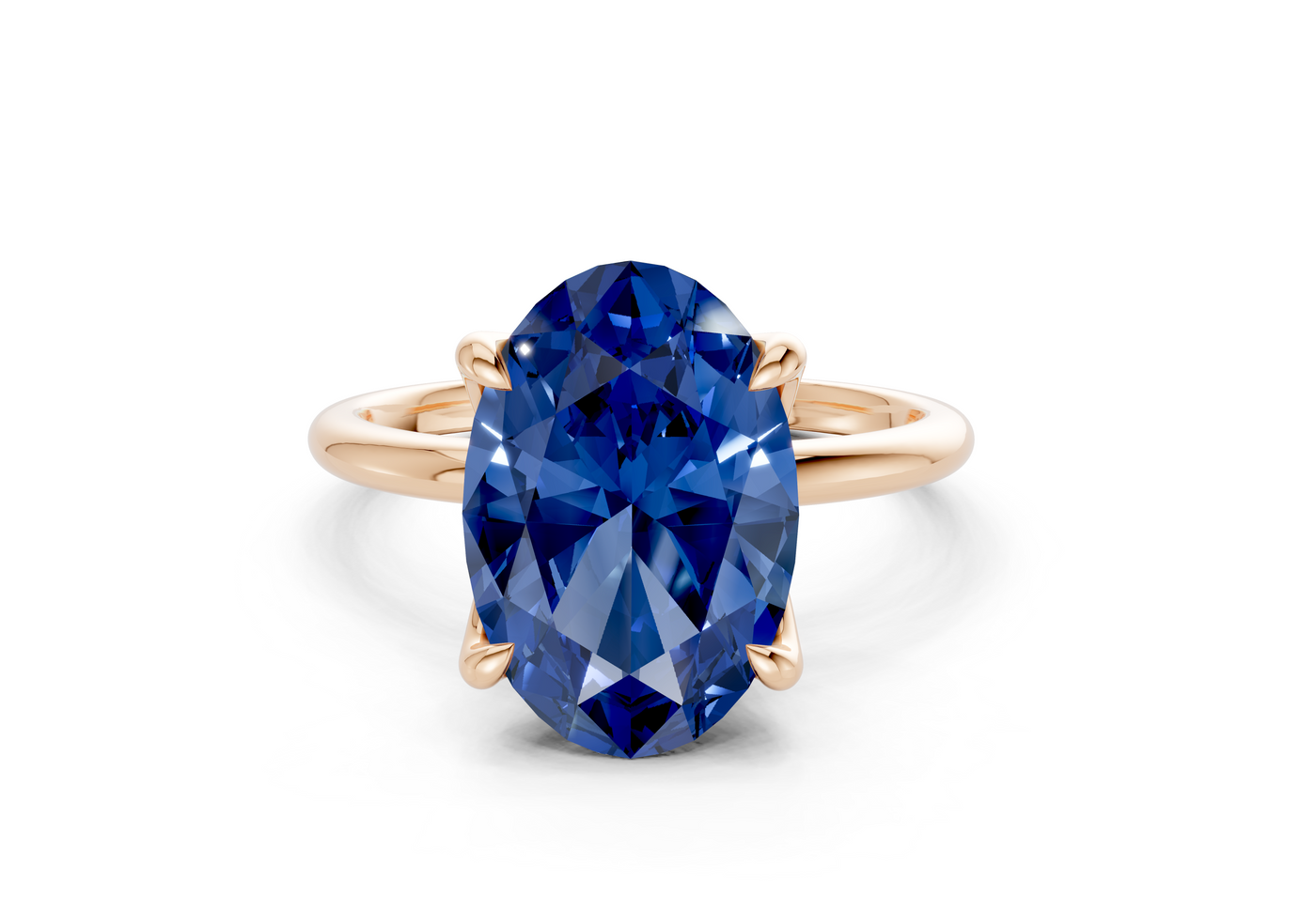 Phoenix Sapphire Gemstone Solitaire Oval Cut 1.8mm Engagement Ring