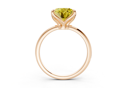 Phoenix Yellow Diamond Solitaire Oval Cut 1.8mm Engagement Ring