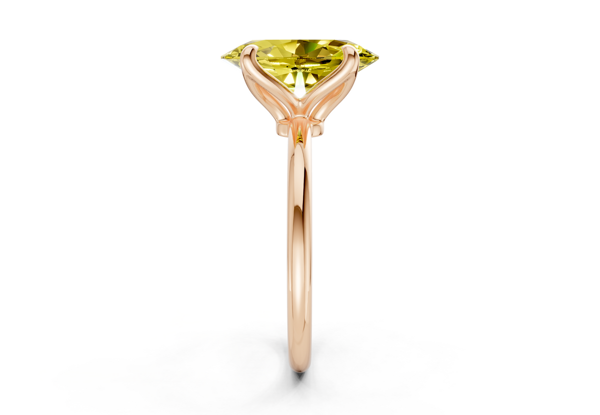 Phoenix Yellow Diamond Solitaire Oval Cut 2mm Engagement Ring