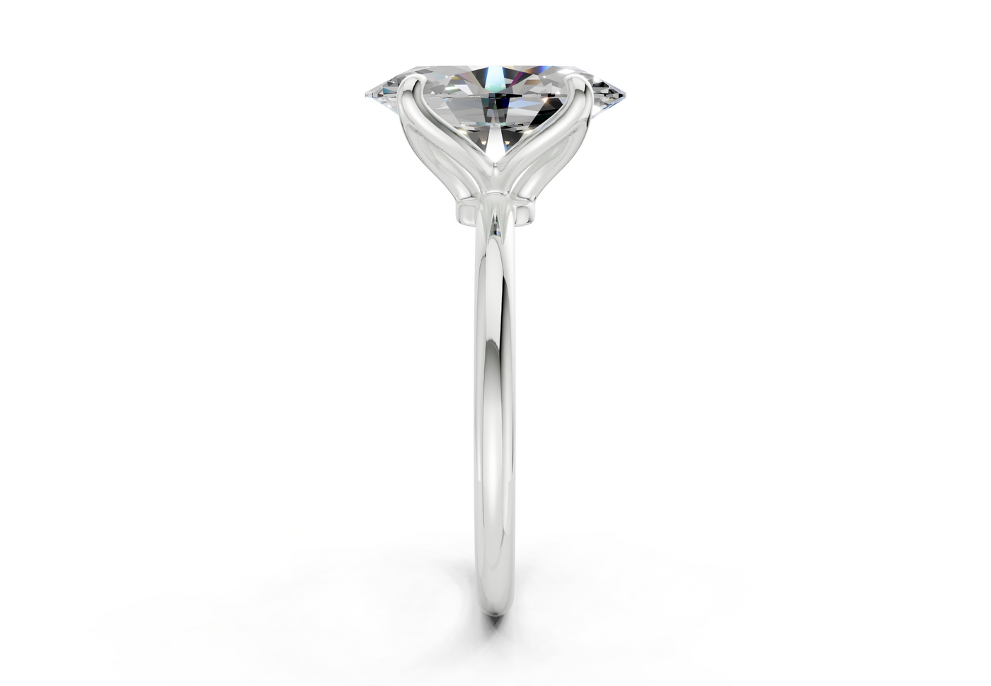Phoenix Diamond Solitaire Oval Cut 1.8mm Engagement Ring
