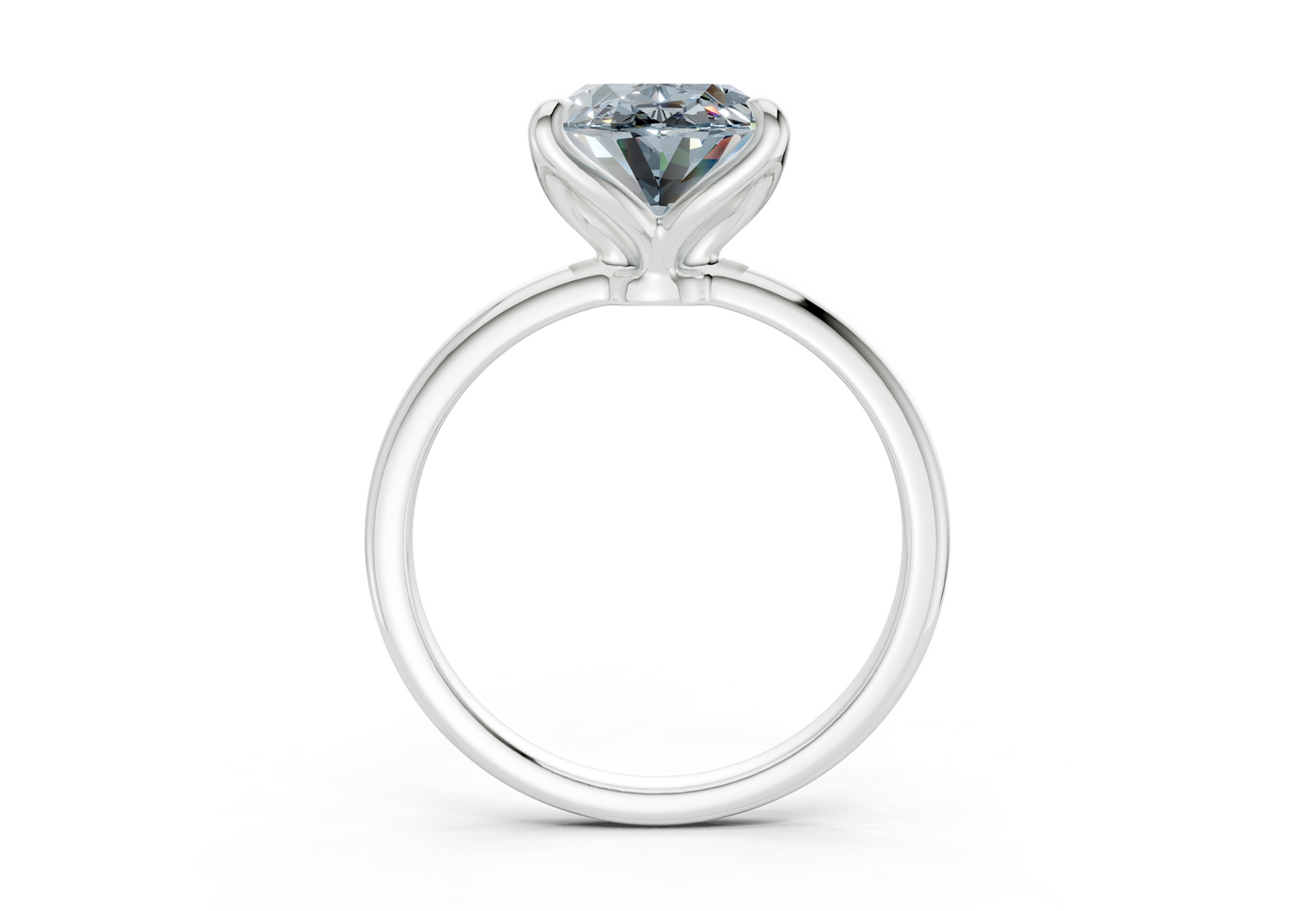 Phoenix Blue Diamond Solitaire Oval Cut 2.3mm Engagement Ring