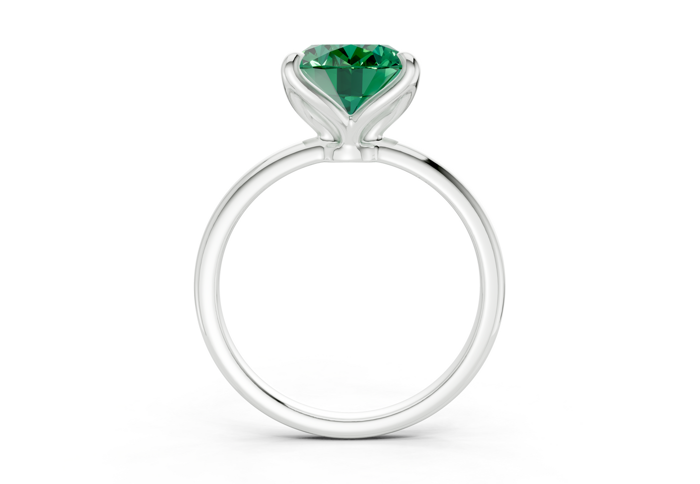 Phoenix Emerald Gemstone Solitaire Oval Cut 1.8mm Engagement Ring