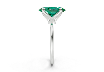 Phoenix Emerald Gemstone Solitaire Oval Cut 2.3mm Engagement Ring