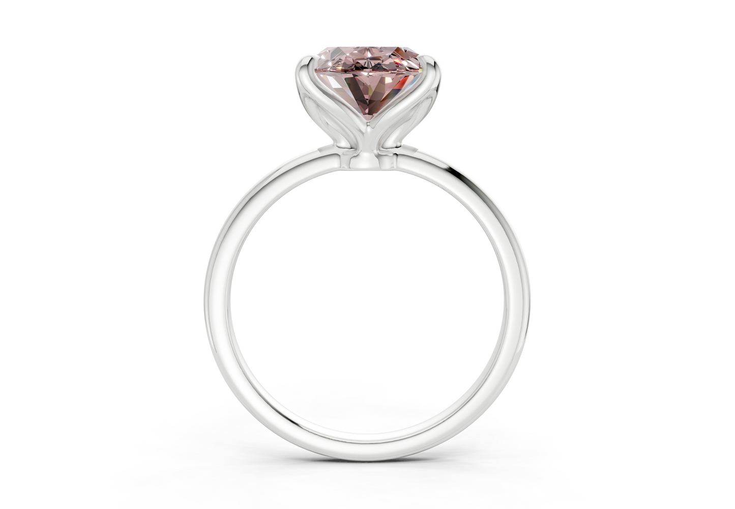 Phoenix Pink Diamond Solitaire Oval Cut 1.8mm Engagement Ring