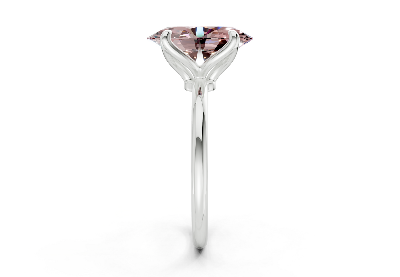 Phoenix Pink Diamond Solitaire Oval Cut 2mm Engagement Ring