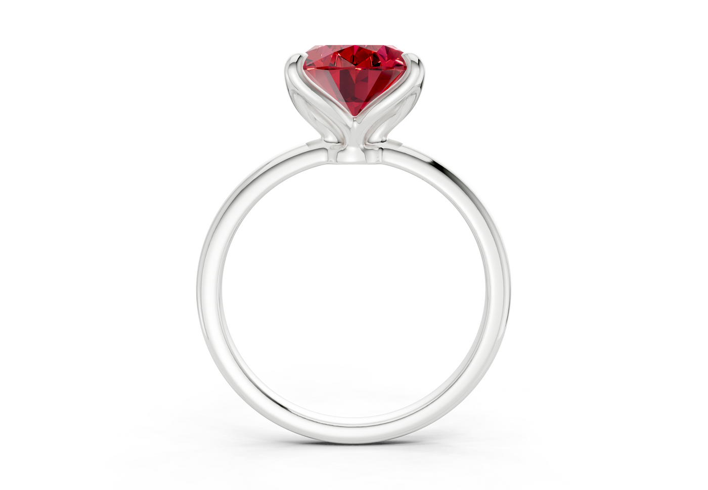 Phoenix Ruby Gemstone Solitaire Oval Cut 1.8mm Engagement Ring