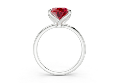 Phoenix Ruby Gemstone Solitaire Oval Cut 2mm Engagement Ring