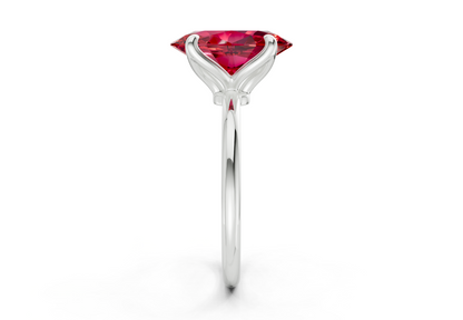 Phoenix Ruby Gemstone Solitaire Oval Cut 2mm Engagement Ring