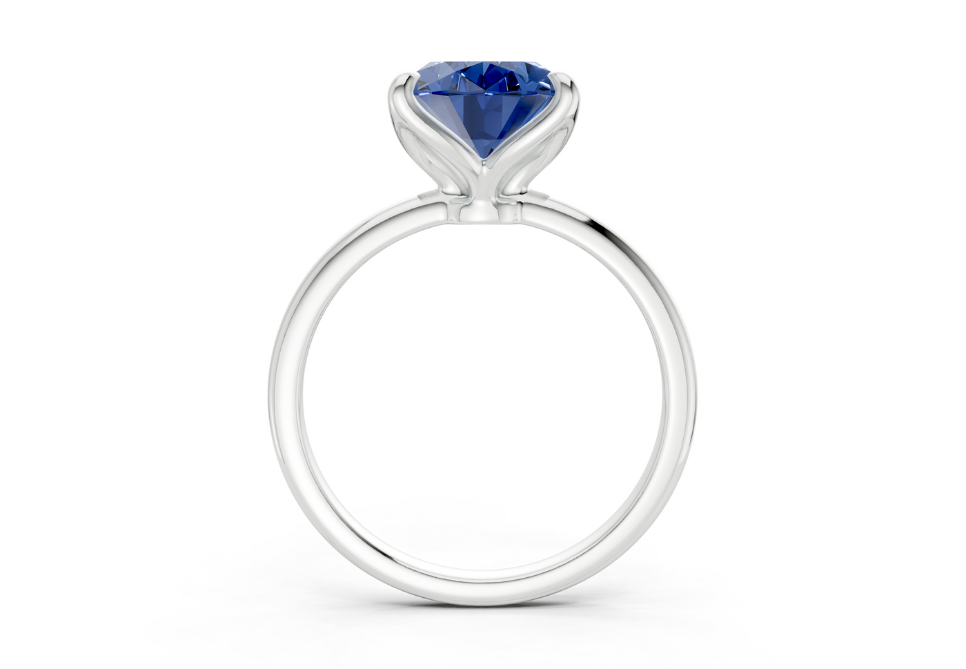 Phoenix Sapphire Gemstone Solitaire Oval Cut 1.8mm Engagement Ring