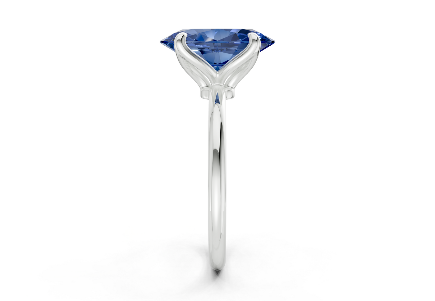 Phoenix Sapphire Gemstone Solitaire Oval Cut 1.8mm Engagement Ring