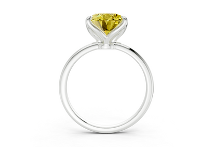 Phoenix Yellow Diamond Solitaire Oval Cut 1.8mm Engagement Ring