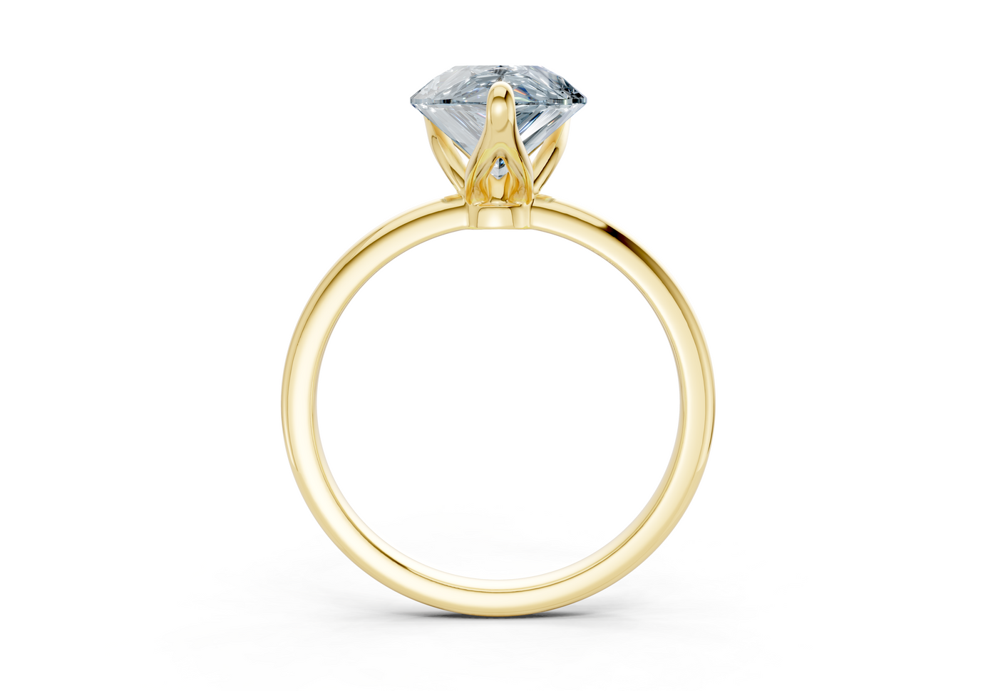 Phoenix Blue Diamond Solitaire Pear Cut 2mm Engagement Ring