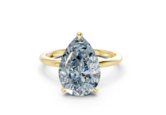 Phoenix Blue Diamond Solitaire Pear Cut 2.3mm Engagement Ring