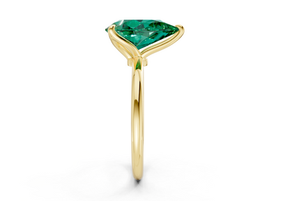Phoenix Emerald Gemstone Solitaire Pear Cut 2.3mm Engagement Ring