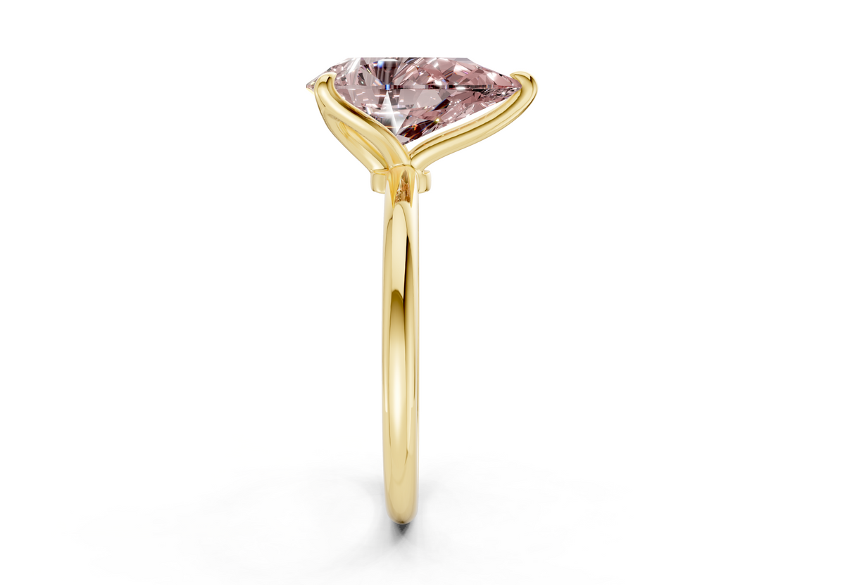Phoenix Pink Diamond Solitaire Pear Cut 2.3mm Engagement Ring
