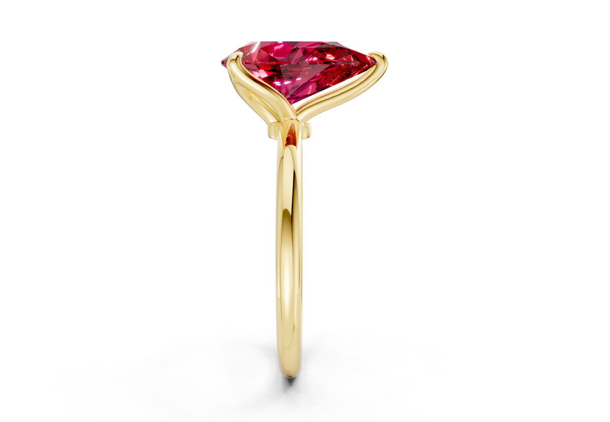 Phoenix Ruby Gemstone Solitaire Pear Cut 1.8mm Engagement Ring