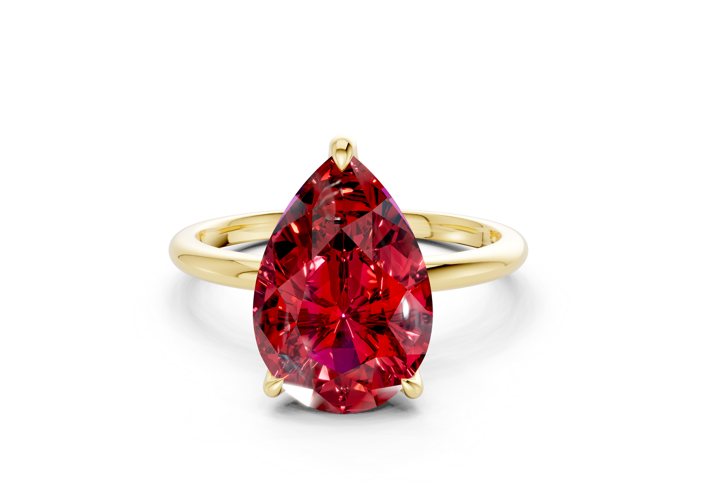 Phoenix Ruby Gemstone Solitaire Pear Cut 1.8mm Engagement Ring