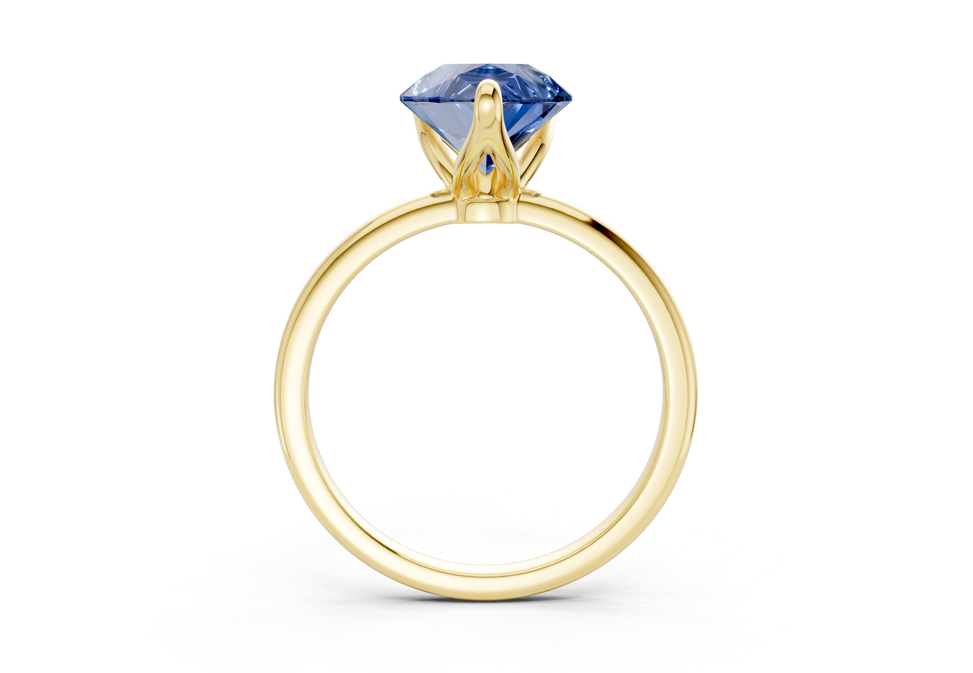 Phoenix Sapphire Gemstone Solitaire Pear Cut 2mm Engagement Ring