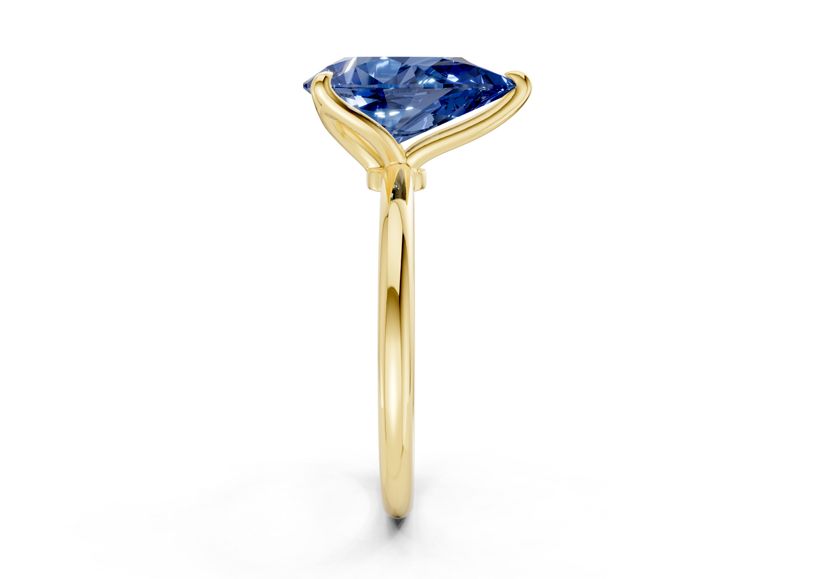 Phoenix Sapphire Gemstone Solitaire Pear Cut 1.8mm Engagement Ring