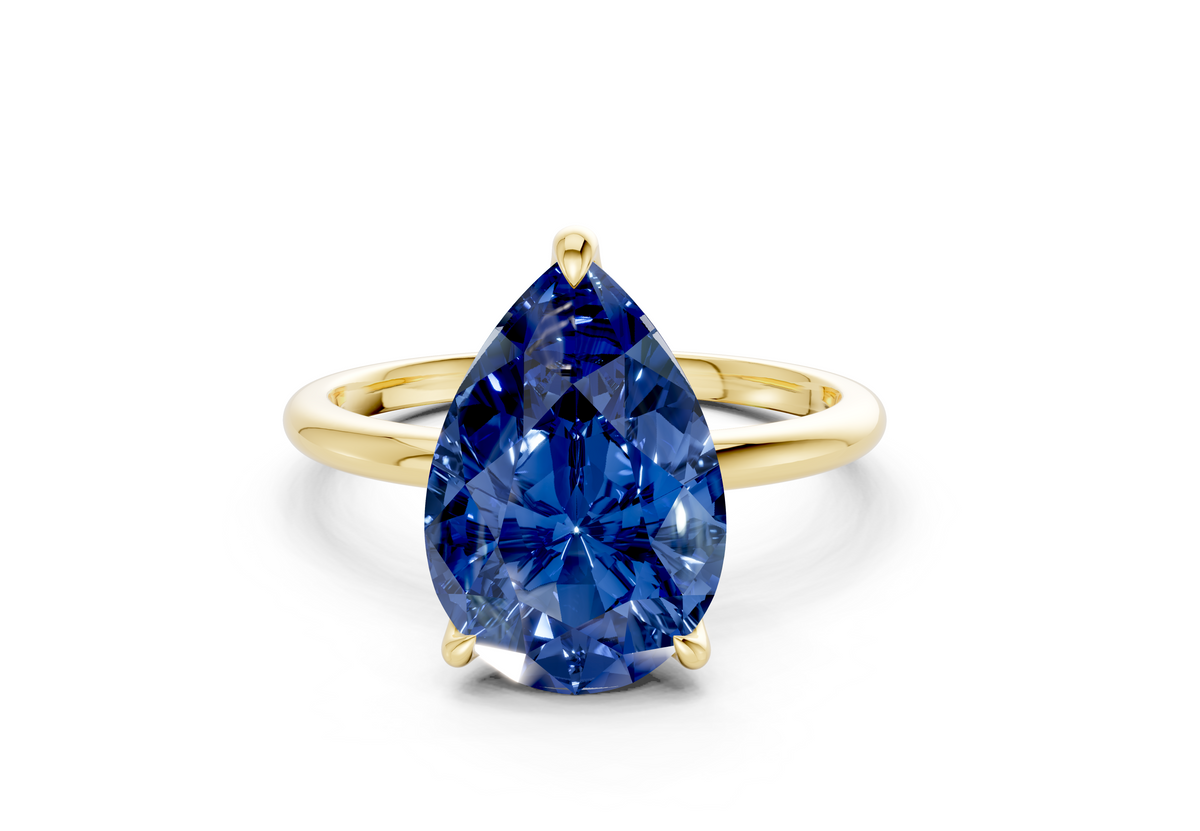 Phoenix Sapphire Gemstone Solitaire Pear Cut 2mm Engagement Ring