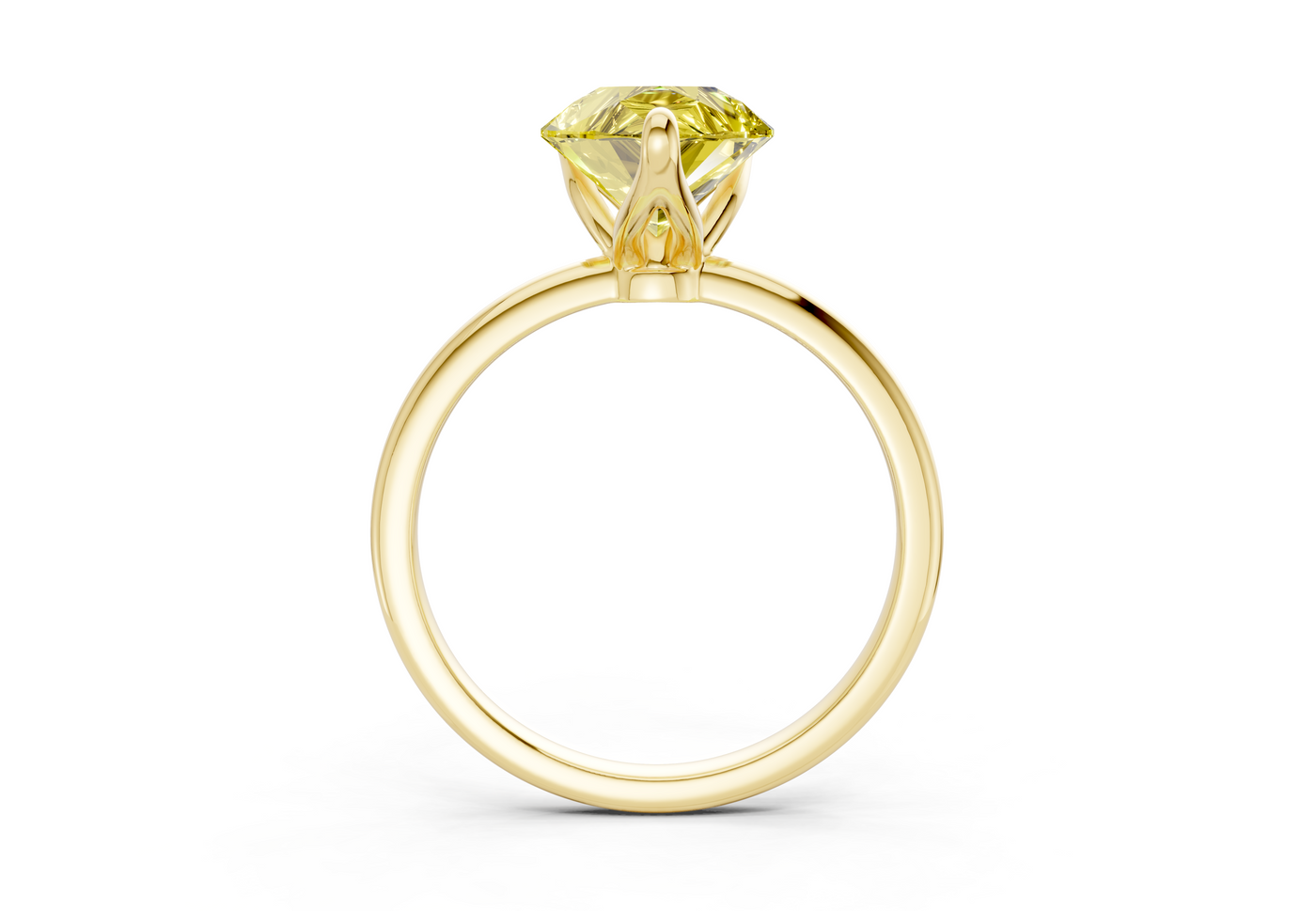 Phoenix Yellow Diamond Solitaire Pear Cut 1.8mm Engagement Ring