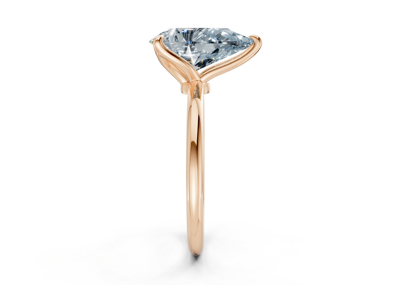 Phoenix Blue Diamond Solitaire Pear Cut 2mm Engagement Ring