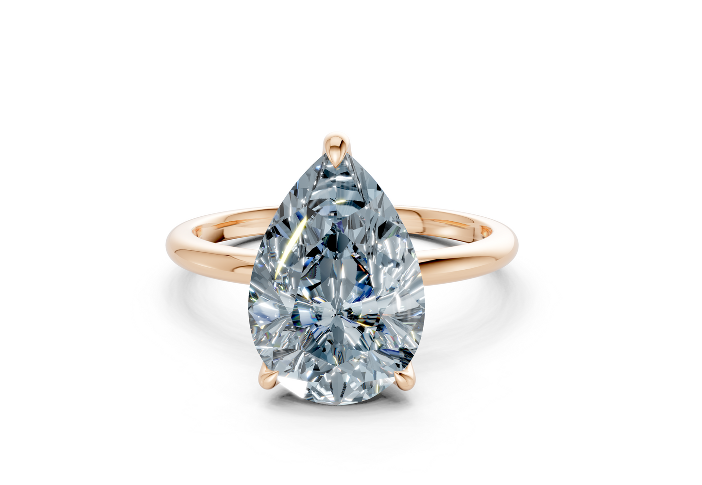 Phoenix Blue Diamond Solitaire Pear Cut 1.8mm Engagement Ring
