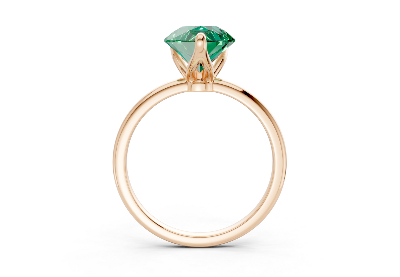 Phoenix Emerald Gemstone Solitaire Pear Cut 1.8mm Engagement Ring