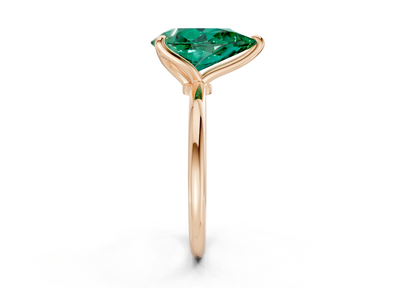 Phoenix Emerald Gemstone Solitaire Pear Cut 2.3mm Engagement Ring
