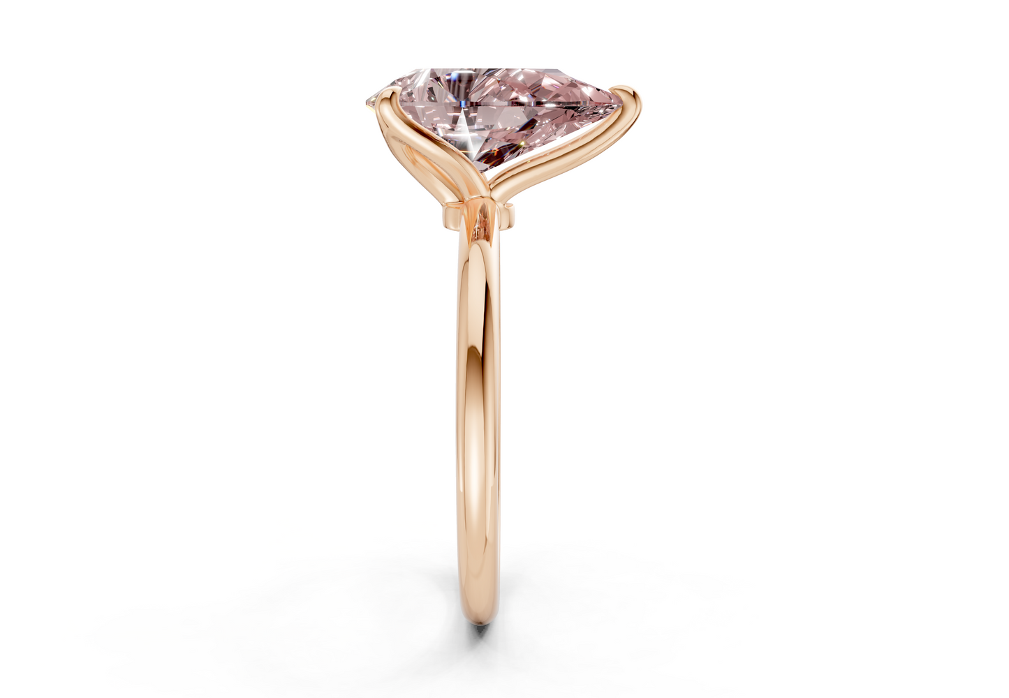 Phoenix Pink Diamond Solitaire Pear Cut 1.8mm Engagement Ring