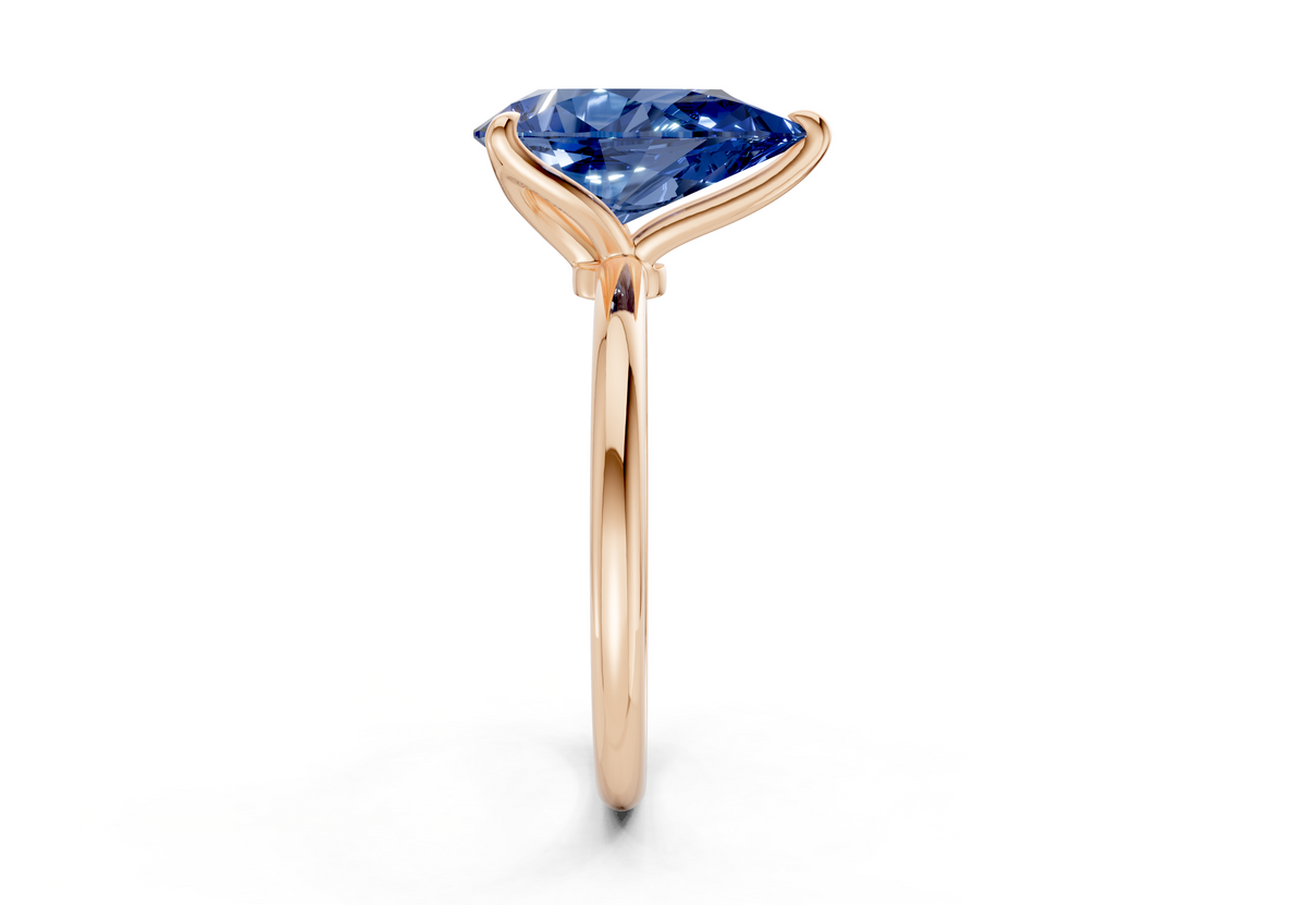 Phoenix Sapphire Gemstone Solitaire Pear Cut 2mm Engagement Ring