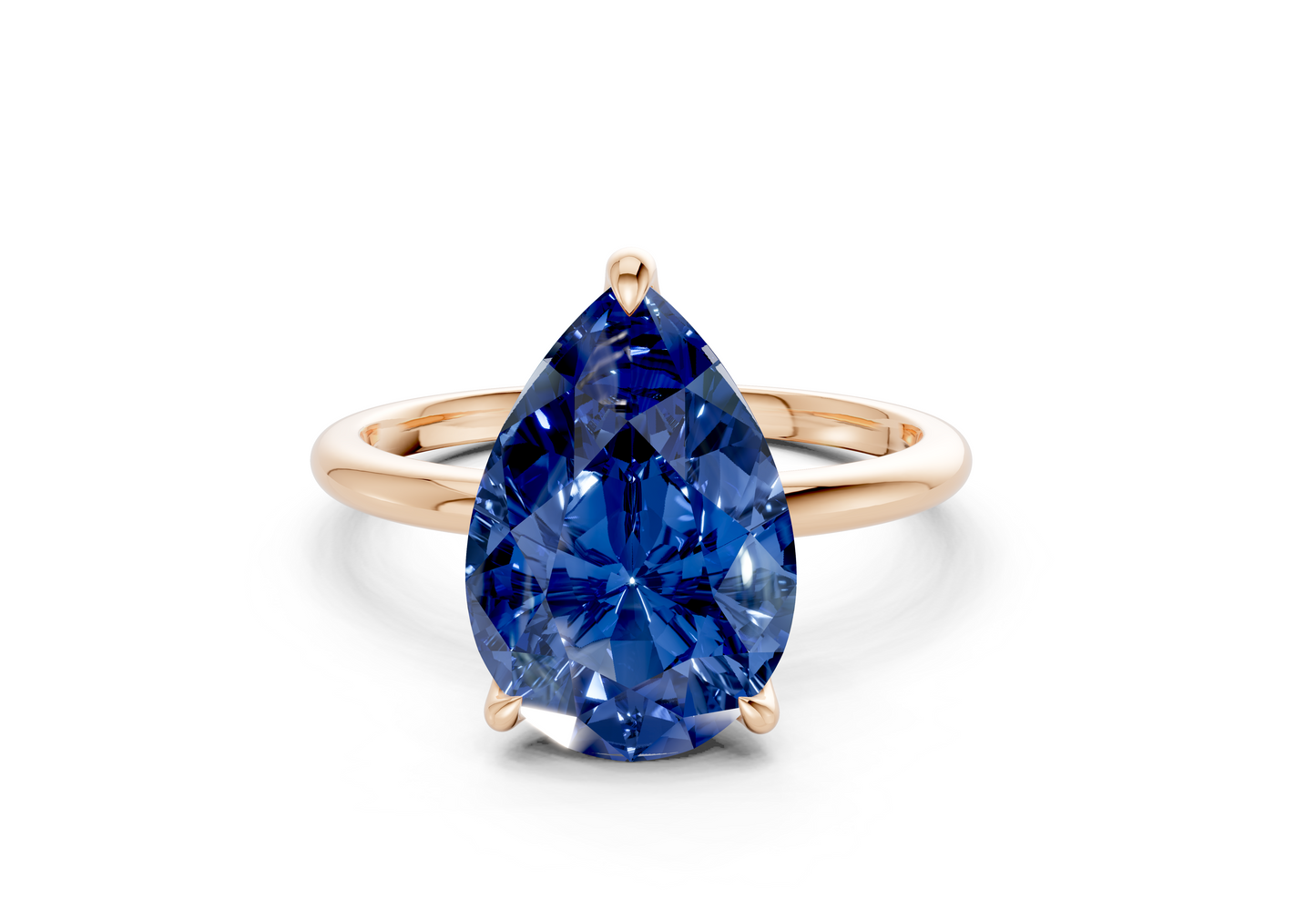 Phoenix Sapphire Gemstone Solitaire Pear Cut 2.3mm Engagement Ring