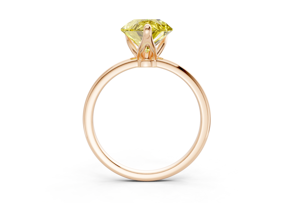 Phoenix Yellow Diamond Solitaire Pear Cut 2mm Engagement Ring