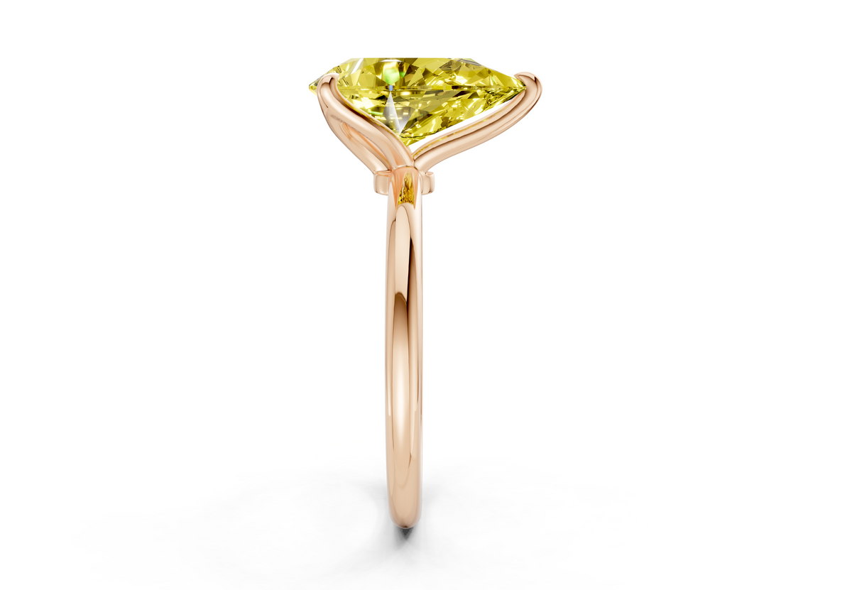Phoenix Yellow Diamond Solitaire Pear Cut 2mm Engagement Ring