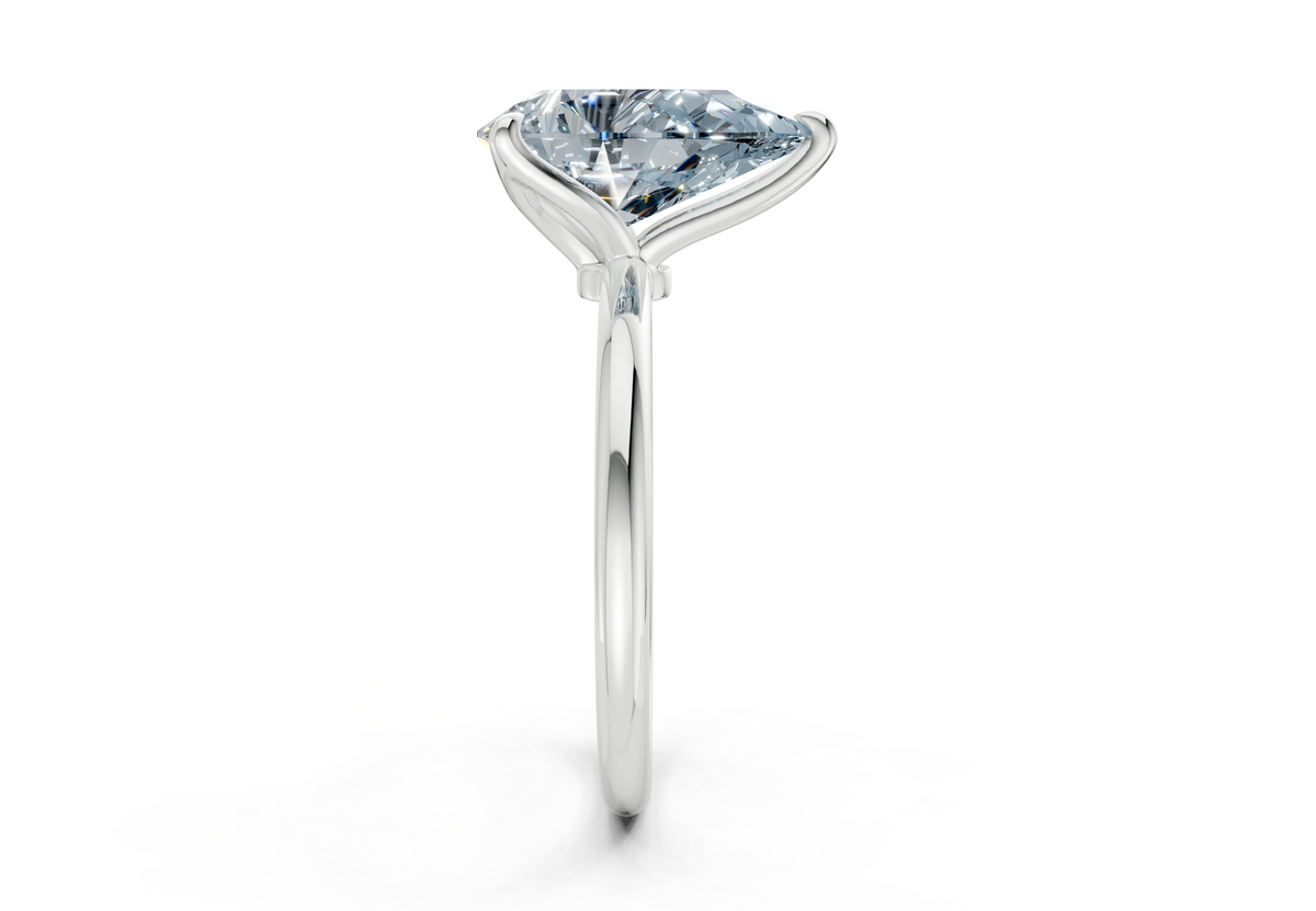 Phoenix Blue Diamond Solitaire Pear Cut 2.3mm Engagement Ring