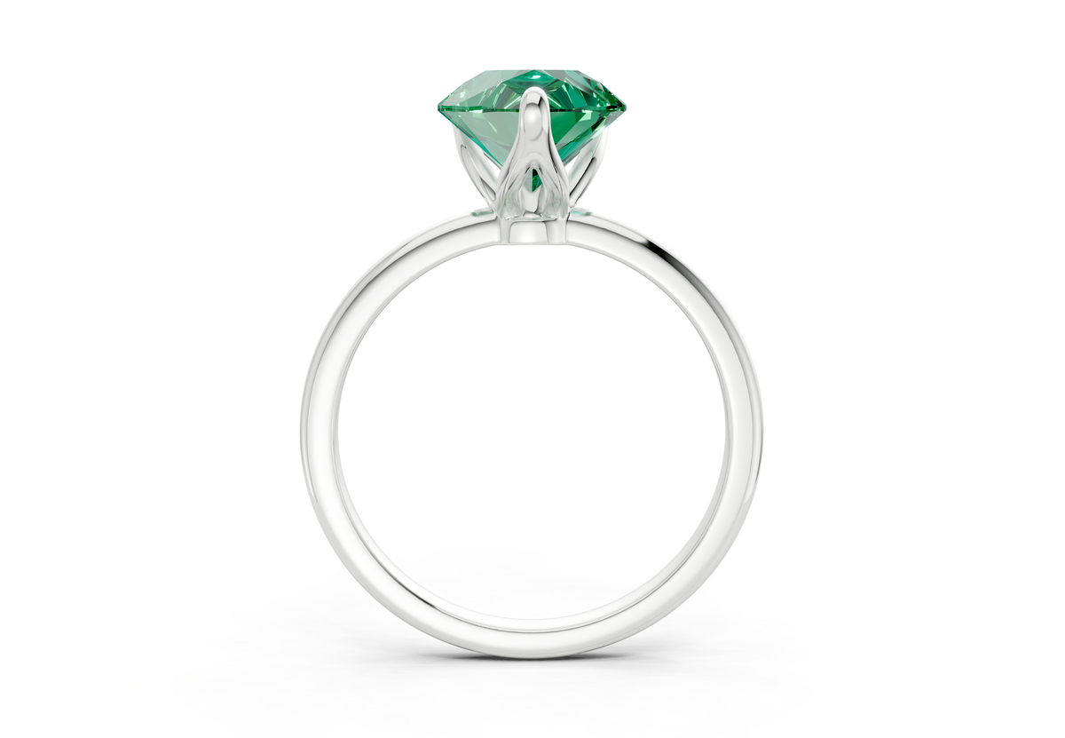 Phoenix Emerald Gemstone Solitaire Pear Cut 1.8mm Engagement Ring