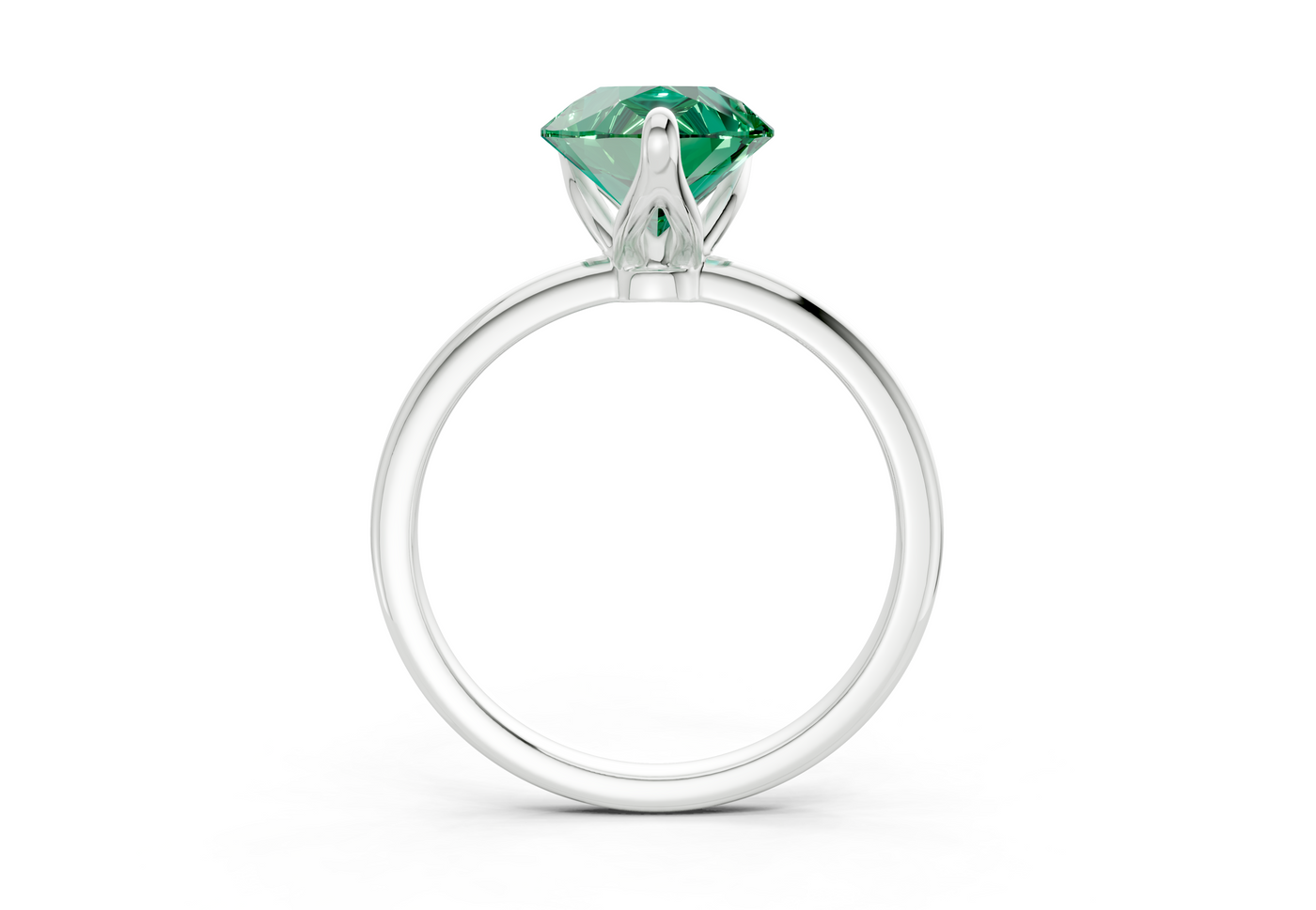 Phoenix Emerald Gemstone Solitaire Pear Cut 2.3mm Engagement Ring