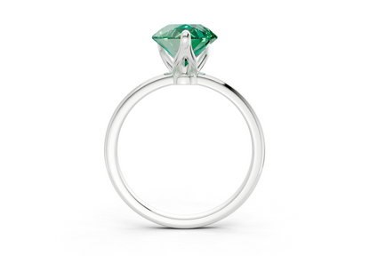 Phoenix Emerald Gemstone Solitaire Pear Cut 2.3mm Engagement Ring