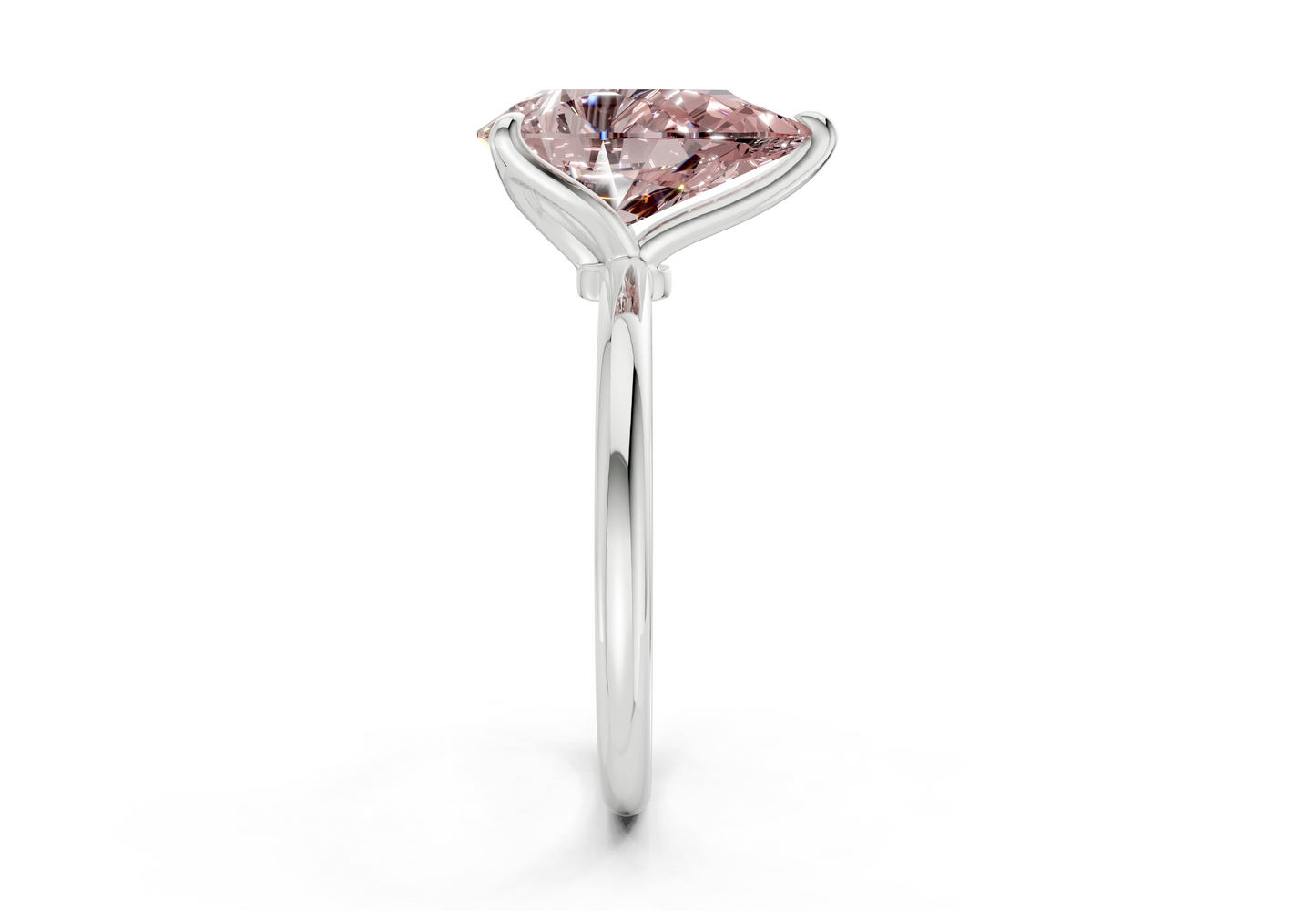 Phoenix Pink Diamond Solitaire Pear Cut 1.8mm Engagement Ring