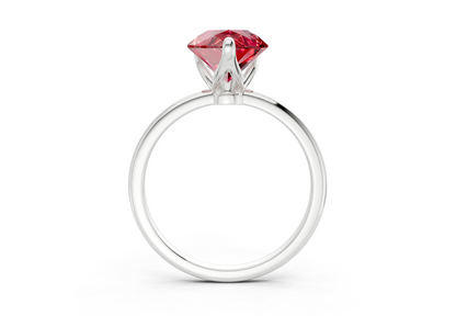 Phoenix Ruby Gemstone Solitaire Pear Cut 2mm Engagement Ring