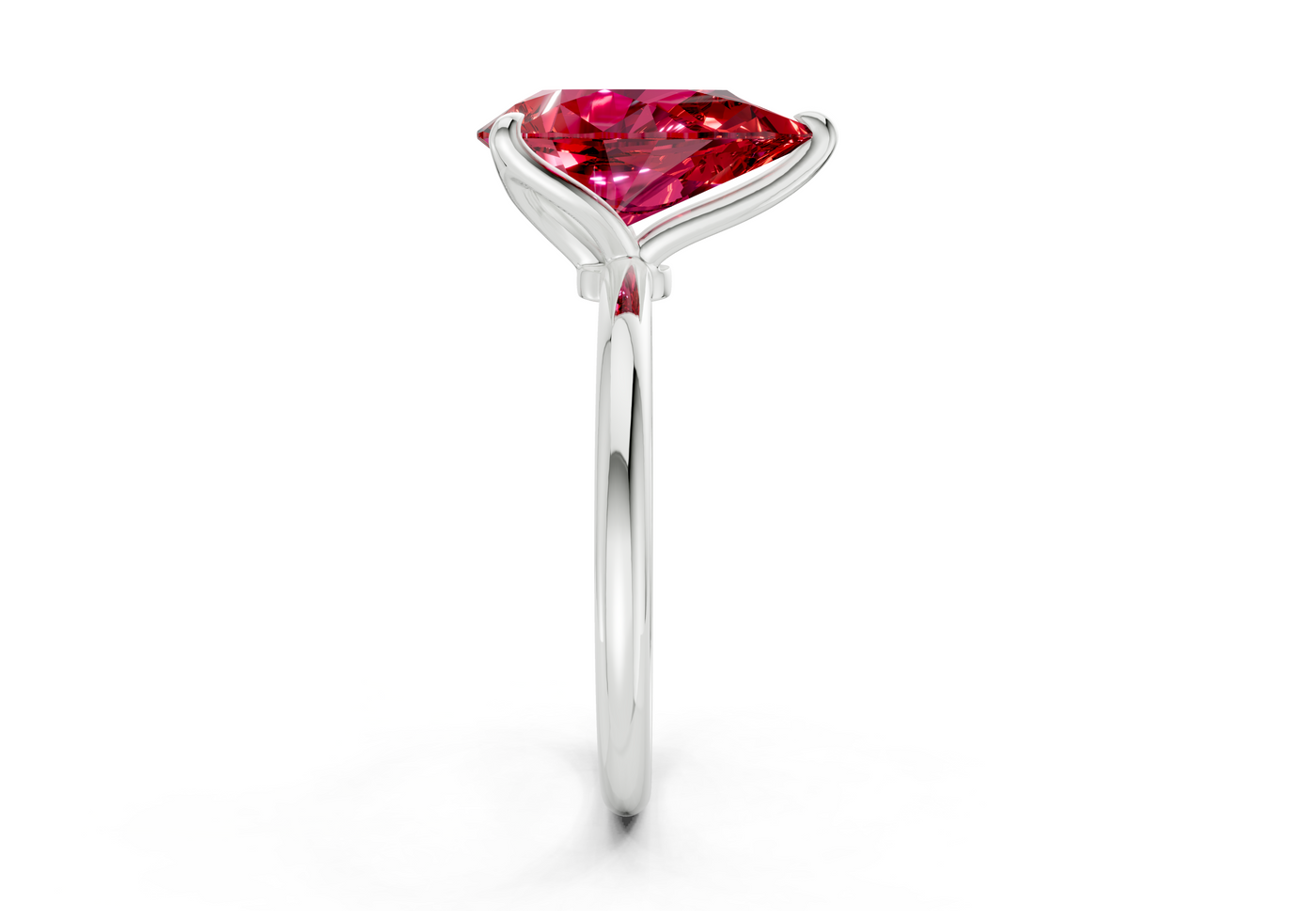 Phoenix Ruby Gemstone Solitaire Pear Cut 2.3mm Engagement Ring