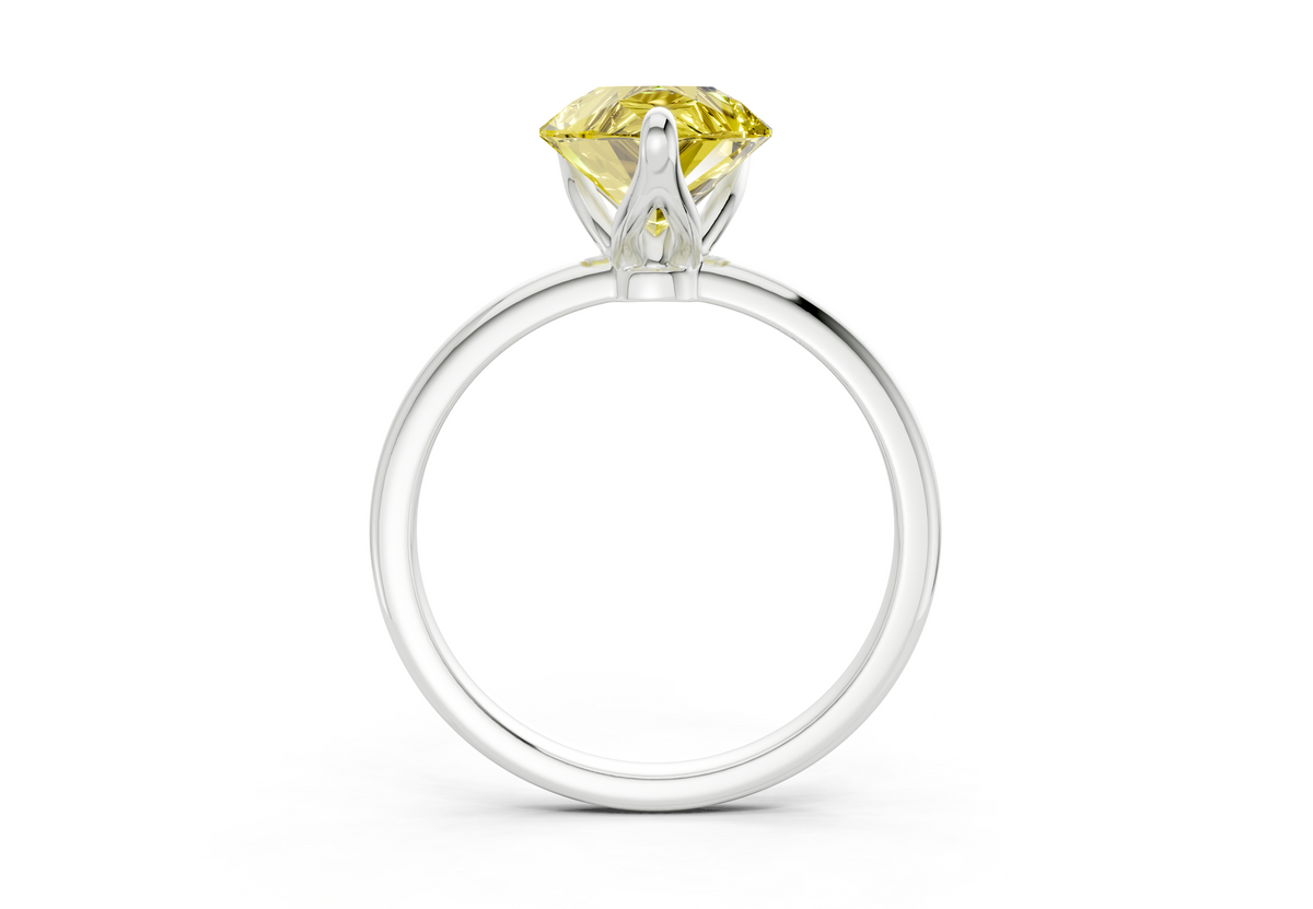 Phoenix Yellow Diamond Solitaire Pear Cut 2mm Engagement Ring